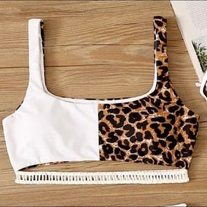Leopard Hollow-Out Trim Bikini